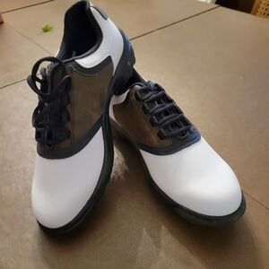 Men's White and Black Golf Shoes